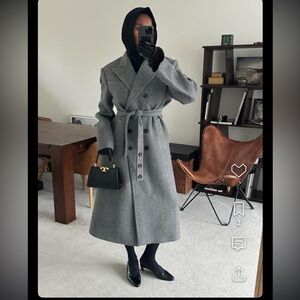 Sportmax Gray Herringbone Billy Coat